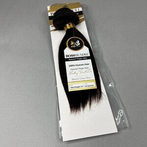10” Natural Brown Boss Bundles Yaki Straight 100% Human Hair Track Extensions